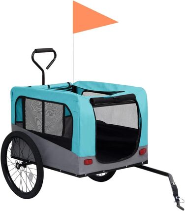 Причіп для собак на велосипеді 2в1 від vidaXL, блакитний