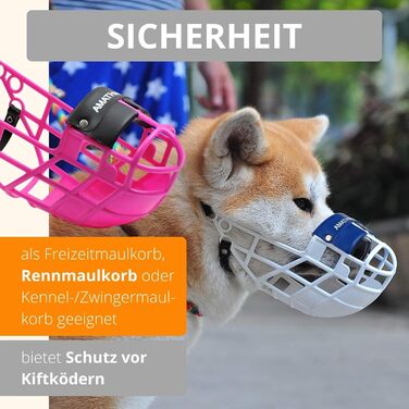 Нашийник-маска для собак AMATHINGS Super Kennel Soft з м'якою накладкою на ніс. Ідеально для вигулу, майданчиків для собак, вольєрів та перегонів (Рожевий)