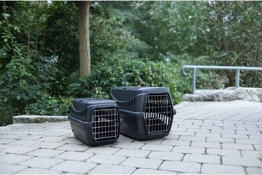 Транспортний бокс для тварин Kerbl Expedion Eco з металевими дверцятами, 45x30x30 см, чорний