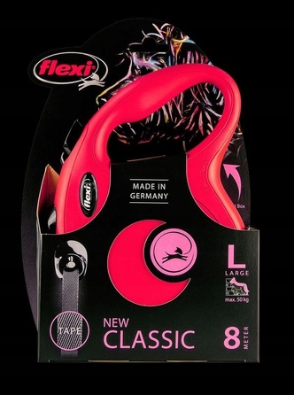 Автоматична рулетка для собак та котів Flexi New Classic L (до 50 кг), стрічка 8 м