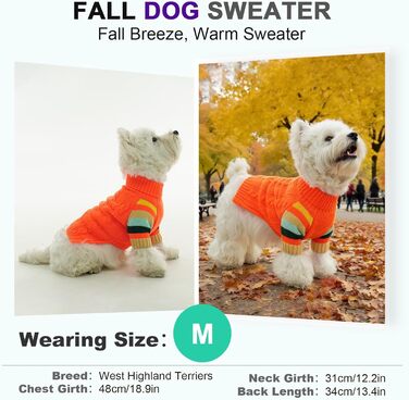 Теплий зимовий пуловер для собак великих порід (Лабрадор, Голден Ретривер), оранжевий, XL