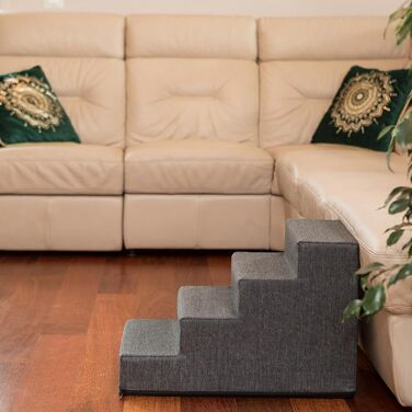 Східці для тварин Huastiertreppe: 4 сходинки, для собак та котів, допомога у підйомі, Graphit Inari, L - 40x60x40 см