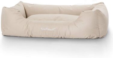 Лежак для собак Knuffelwuff Finlay XL 105x75 см, бежевий, нейлоновий, з високими бортами, знімний чохол, легке чищення, для великих, середніх і малих собак