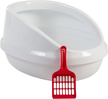 Котлочистка Iris Ohyama PNE-500H, біла, овальна, без кришки, для котів та кошенят, велика, BPA-free, з совком