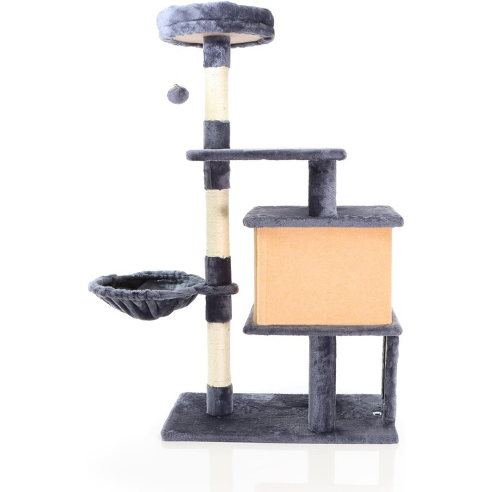 Котячий будиночок з когтеточкою Fudajo, 112 см, з лежаком та платформами