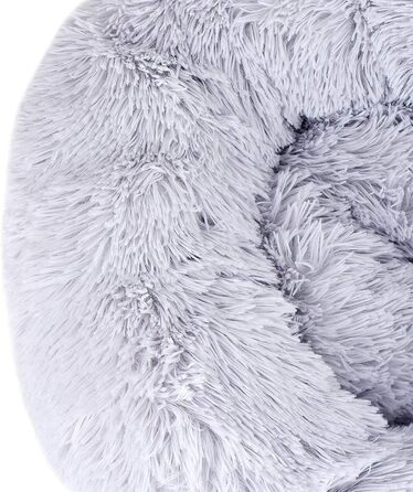 Квіткове ліжко для котів Queta: м'яке, зручне, діаметр 60 см, сірий колір