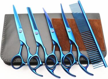 Набір професійних ножиць для грумінгу домашніх тварин, 15 см, нержавіюча сталь, безпечні, гострі, фіолетовий