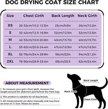 Рушник для собак, халат для собак маленьких, середніх та великих порід, швидковисихаючий рушник з мікрофібри, халат для собак з клямками та регульованими стяжками (XS, сірий)