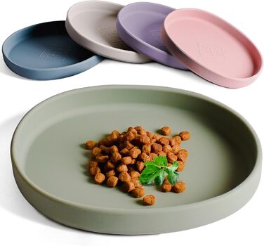 Миска для котів [Nala Collection] - широка миска для корму | Силіконова миска для котів | Миска для котячого корму sage green