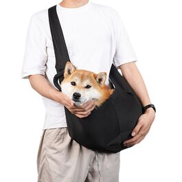 Сумка-переноска для собак, ручна, безпечний переносний ремінь для собак, регульована сумка-переноска для маленьких домашніх тварин, переноска для собак для подорожей, прогулянок на відкритому повітрі, чорна