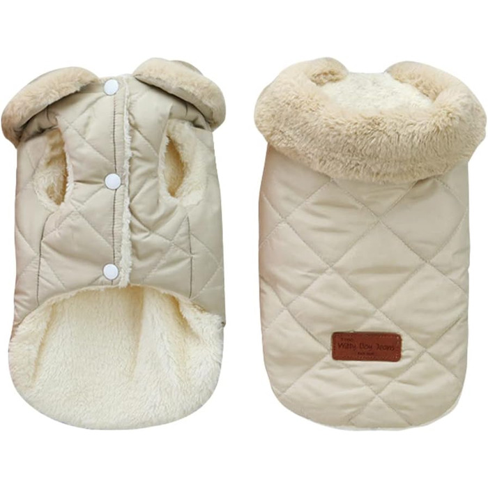 Зимовий одяг для собак: теплий водонепроникний зимовий одяг для собак з флісу, жилет для собак та котів (XXL, бежевий)