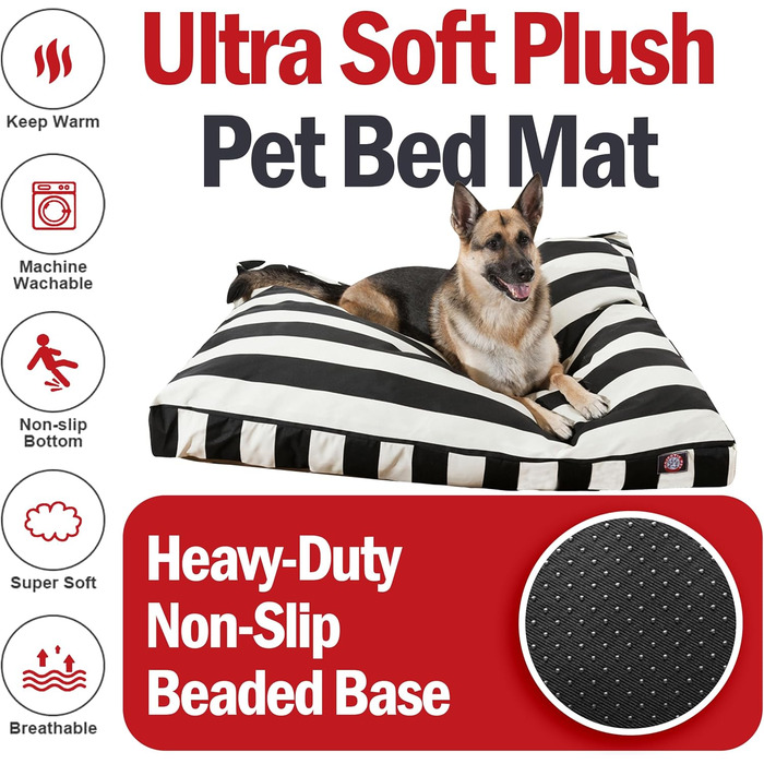 Ліжко для собак Majestic Pet, прямокутне, мале, знімний і праний чохол, антиковзке, зручне, для клітки та будинку, 68 см