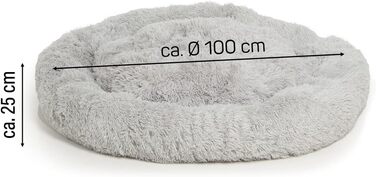 Wallace & Jones | Крісло-лежанка для собак Sarnia - L, сірий | Лежанка для собак, м'яке ліжко | 100 x 100 x 25 см