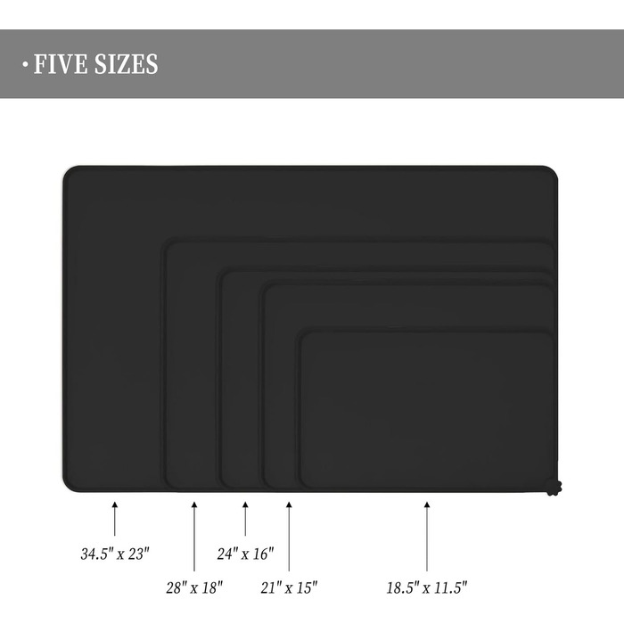 Silikonний килимок для тварин Reopet - водонепроникний килимок для собак та котів з піднятими бортиками (71 x 45 см)