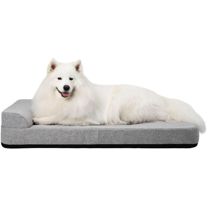 Крісло-ліжко для собак Diggs Bolstr, сірий, середній/великий, з водонепроникним покриттям та знімним чохлом