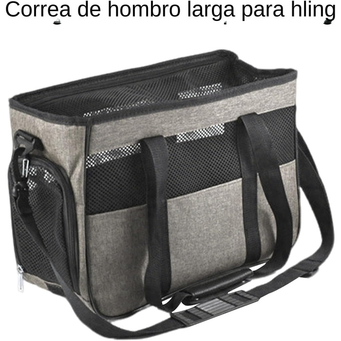 Транспортна сумка для собак та котів Duroecsain | Дихаюча сумка-переноска для подорожей, кемпінгу та прогулянок на природі сірого кольору