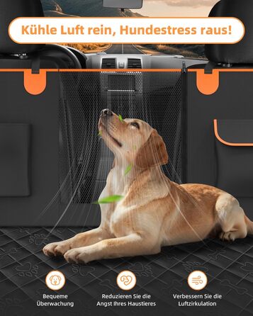 Накладка на сидіння автомобіля для собак, 100% водонепроникна, захист від подряпин, універсальна, з боковими захистами та віконцем для собаки