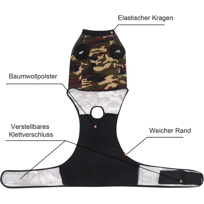 Тіло для собак після операції, захисний одяг для собак після кастрації/стерилізації, дихаючий, анти-витік ран, зелений, L