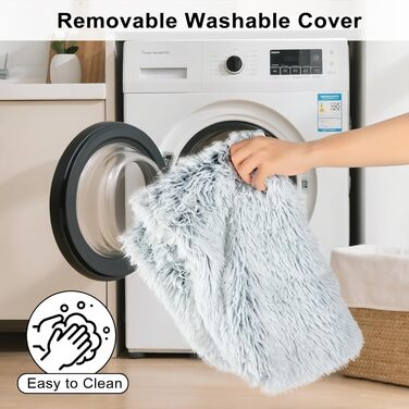 М'яке ортопедичне ліжко для собак середніх порід знімний, пральний чохол, собача коробка-ліжко, підтримка з пінополіуретану, плюшевий килимок з антиковзною основою (Сірий, 91,4 x 61 см)