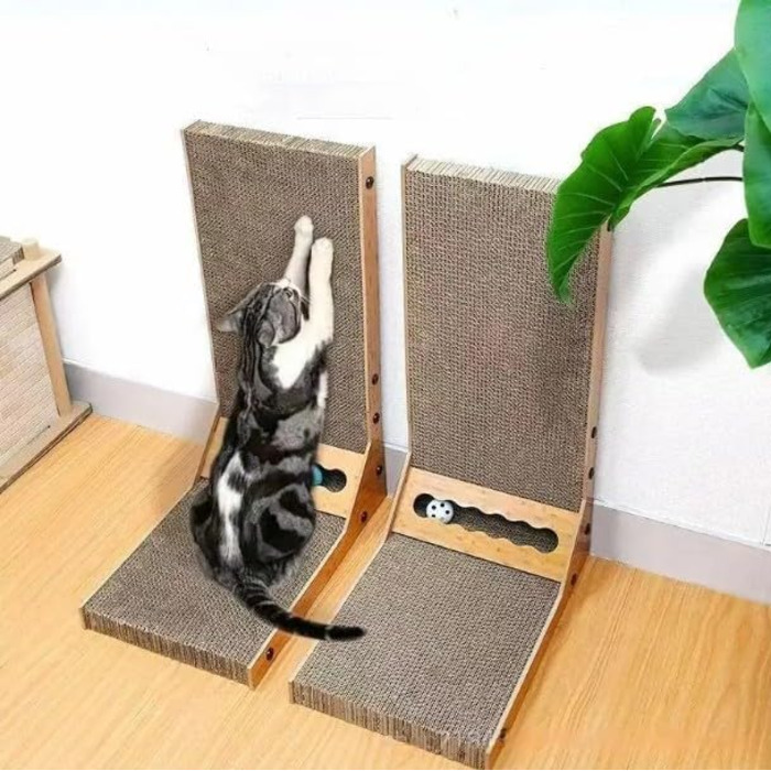 Кігтеточка для котів L-подібної форми, 58 см, з картонної коробки, іграшка для котів, 58x40x25 см
