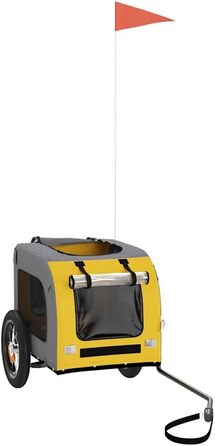 Причіп для велосипеда для собак жовтого та сірого кольорів, Oxford-Gewebe та залізо, LH62839