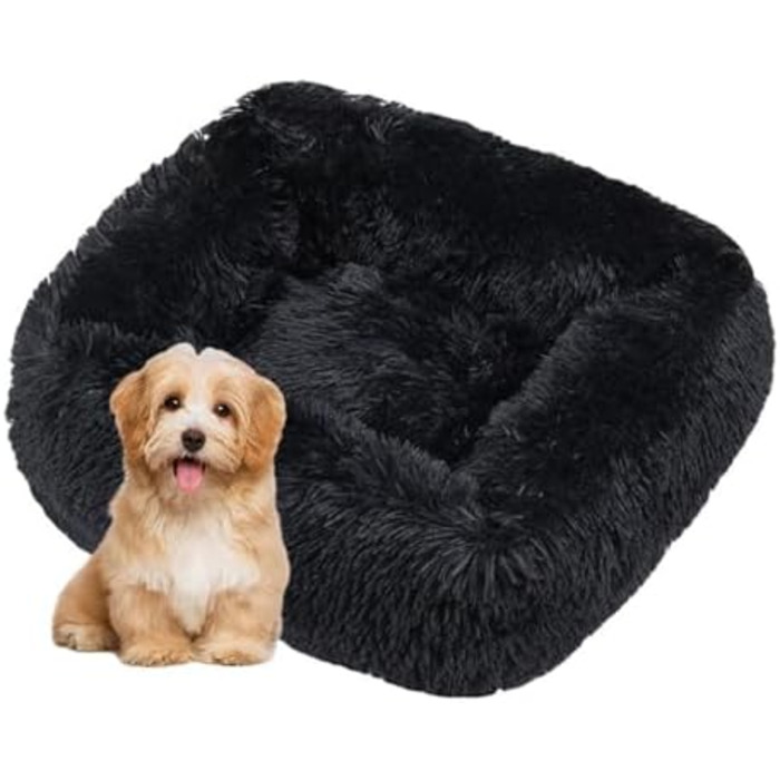 Крісло-лежанка для собак та котів, великий розмір XXL, чорного кольору. М'яке, плюшеве ліжко-кошик для собак та кошенят, легко миється. Підходить для великих собак, кошенят та тварин.