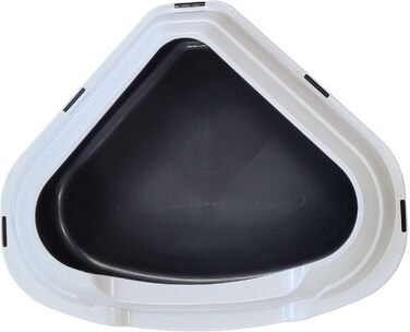 Торгівля котячий туалет кутовий XXL, модель Memphis, чорно-білий з бортиком