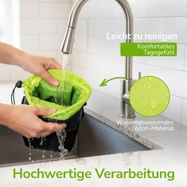 Сумка для ласощів для собак велика, з мискою, кликером, диспенсером для відходів та кишенькою для телефону, 3 способи носіння, ідеальна сумка для дресирування собак