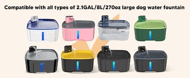 Фільтр для питного фонтанчика для собак, 8 фільтрів для питного фонтанчика для котів + ​​2 губки, фільтр для питного фонтанчика для котів, питний фонтанчик для собак