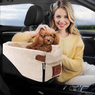 Автокрісло для собак та котів PETCUTE, до 6 кг, бежеве
