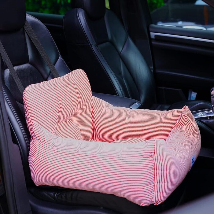 Підвищення для собак Aidou, автокрісло для собак, котів та домашніх тварин, автоліжко для собак, подвійне використання в авто та вдома (червоні смужки)