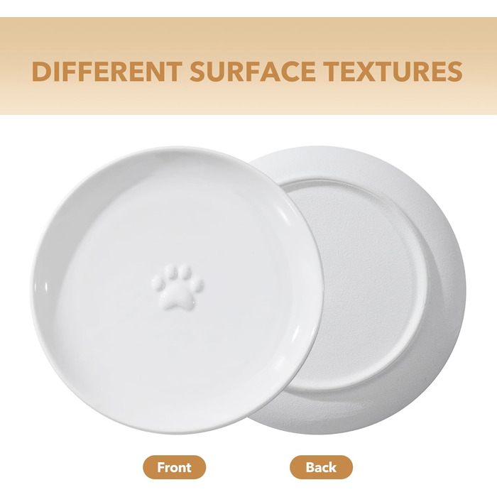 Набори керамічних мисок для котів Havniva (3 шт.) - широкі, білі, для вологого та сухого корму