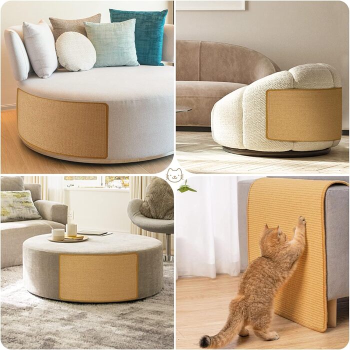 Килимок для котів Graciadeco з сизалю, 60 x 40 см - захист меблів