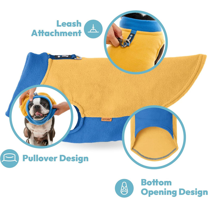 Тепла жилетка для собак GOOBY з флісу (Lila, X-Large, обхват грудей ~56 см)