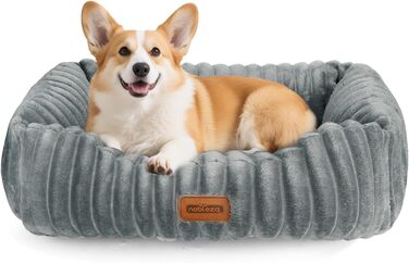 Ліжко для собак Nobleza, 65x55x20 см, сіре, з м'якою піною, знімний чохол, неслизьке дно