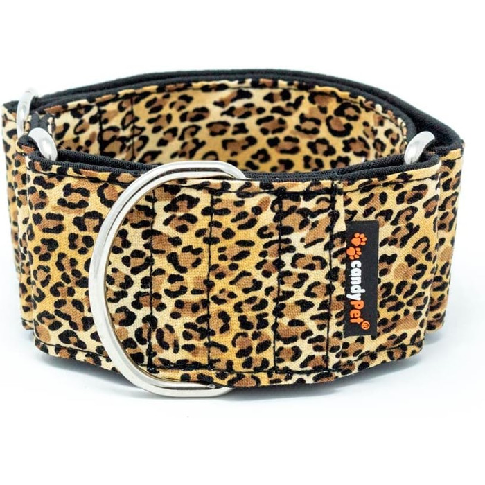 Нашийник для собак CandyPet® Martingale, S, леопардовий принт, ширина 4 см, обхват 35-65 см