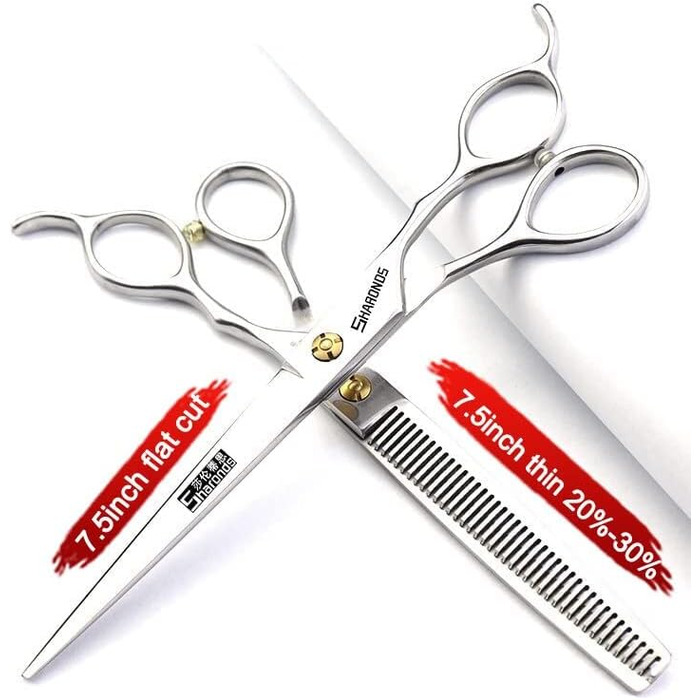 Професійні перукарські ножиці для стрижки та проріджування волосся, 7 дюймів (2 шт.) з високоякісної сталі 440C