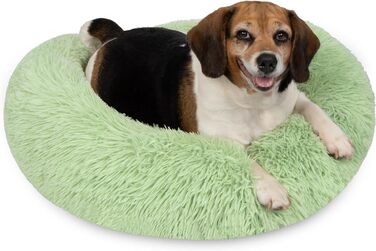 Кругле собаче ліжко Normani для великих та маленьких собак - ергономічна подушка-бублик. Собача лежанка з високим бортиком (М'ята, 100x100x28 см)
