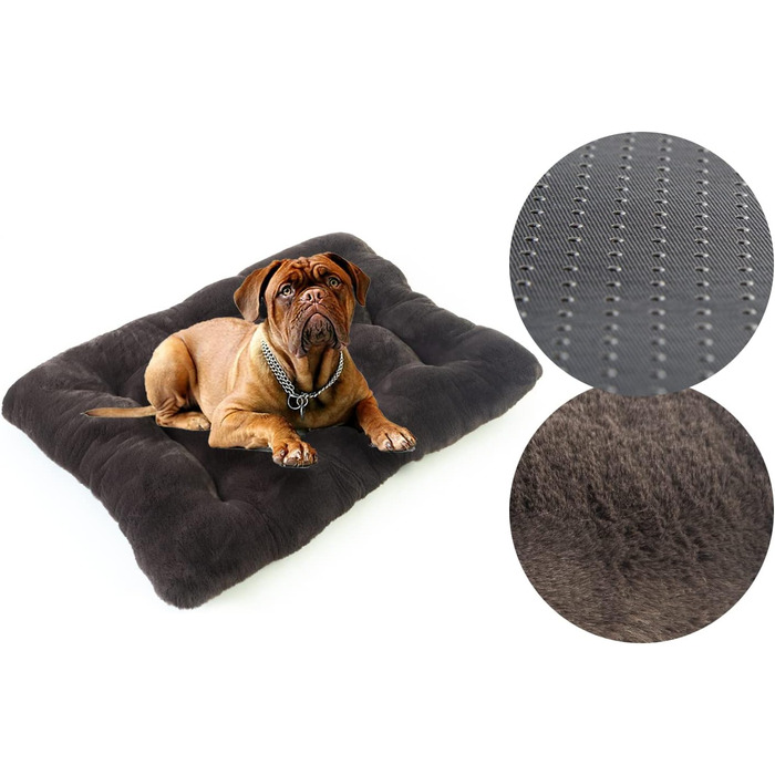 Килимок для собак середніх порід 70x55x7 см - Водонепроникна тканина, антиковзаюча поверхня, підходить для собак, котів та кроликів. Колір: коричневий (RABBIT)