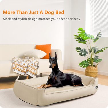 Ліжко для собак, м'яке, знімний та пральний чохол, сірий, 90 x 75 x 25 см (також доступне: 120 x 90 x 30 см, бежеве)