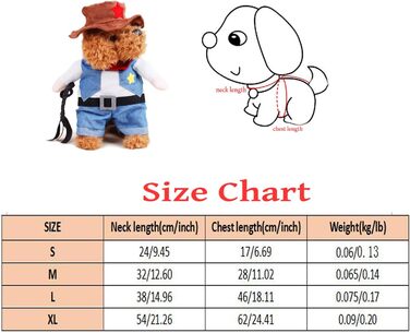 Костюм на честь Halloween для собак та котів XIAOYU: Ковбойська куртка та капелюх, супер милий косплей для маленьких тварин