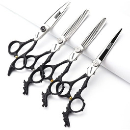Професійний перукарський інструмент SHAROND: 6-дюймовий набір ножиць з японської сталі 440C (4 шт.)