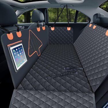 Чохол на автокрісло для тварин, водовідштовхувальний, багаторазовий, з фіксаційним ременем, чорний, розмір L