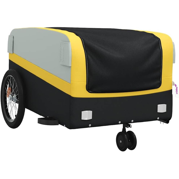 Причіп для собак, вантажний причіп для велосипеда, чорно-жовтий, 45 кг, для покупок, подорожей, велосипедних прогулянок