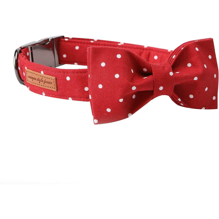 Нашийник для собак Unique Style з кравбатою, регульований, для малих, середніх та великих собак, червоний, XXS-XL (1 шт.)