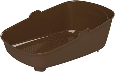 Туалет для котів PeeWee XXL EcoDome з кришкою, закритий котячий туалет з 3 кг деревних гранул, коричнево-слонової кістки