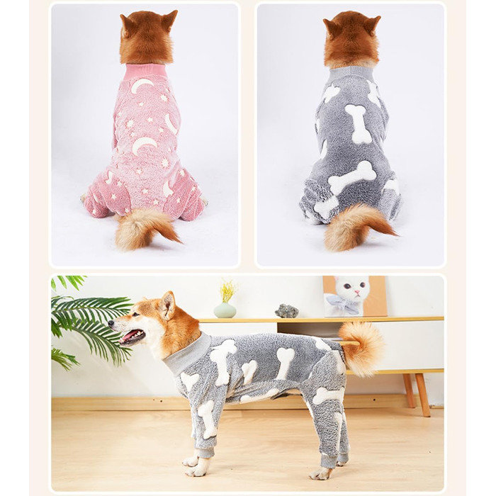 Піжама для собак SUYUKU, теплий зимовий комбінезон, флісова кофта для маленьких та середніх собак, одяг для домашніх тварин, рогатка, довгі рукави, светр для собак (сірий, 3XL), сірий, 3XL