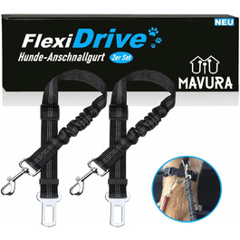Автомобільний нашийник для собак FlexiDrive: безпечний, регульований, з поглинанням ударів (2 шт.)