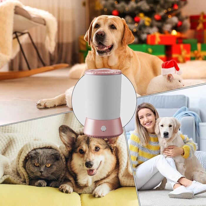 Автоматичний очищувач лап для собак USB, перезаряжається – чаша для миття лап тварин, підходить для собак та котів | Зручний інструмент для догляду за кігтями домашніх улюбленців (Білий Рожевий)