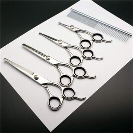 Набір професійних ножиць для грумінгу собак та котів, нержавіюча сталь, різні розміри, безпечні закруглені кінчики, блакитний/чорний